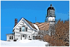 Cape Elizabeth Light After Winter Snowstorm - Digital Painting